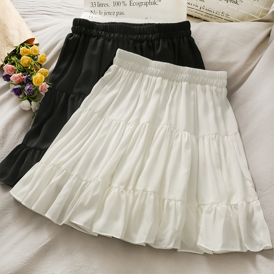 Panelled Frill Pleat Skirt (2 Colours)