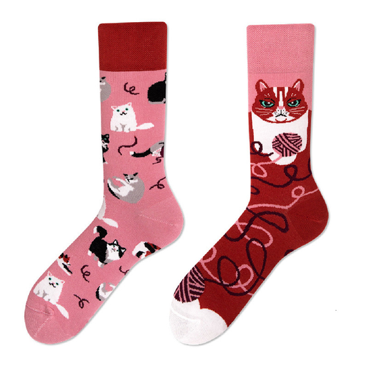 Mismatched Ankle Socks: Knitting Kittens - Ice Cream Cake