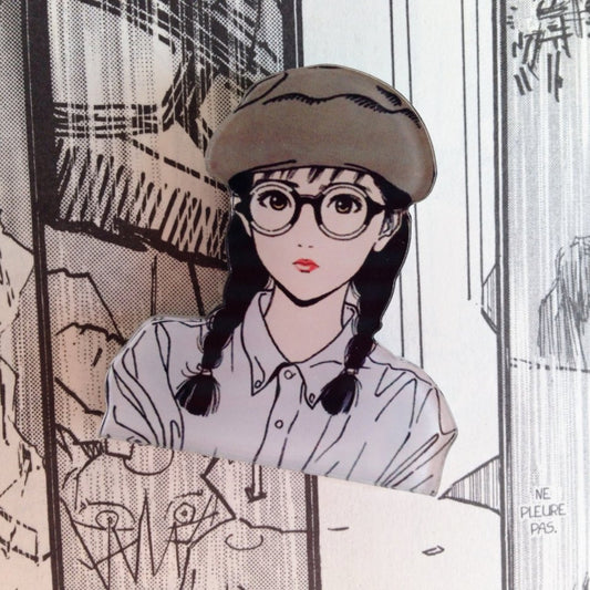 Hisashi Eguchi Vintage Manga Brooch - Glasses Girl - Ice Cream Cake