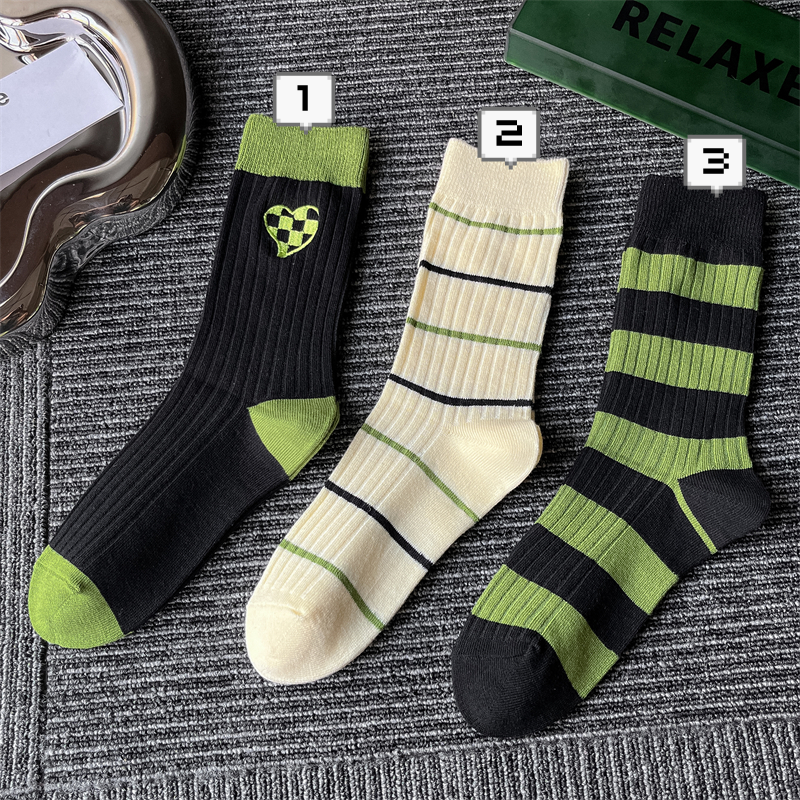 Heart Stripe Ankle Socks (3 Designs)