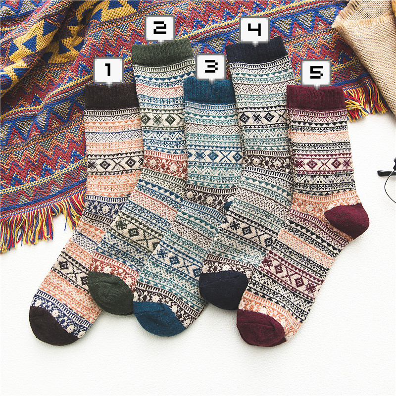Nordic Pattern Ankle Socks (5 Colours)