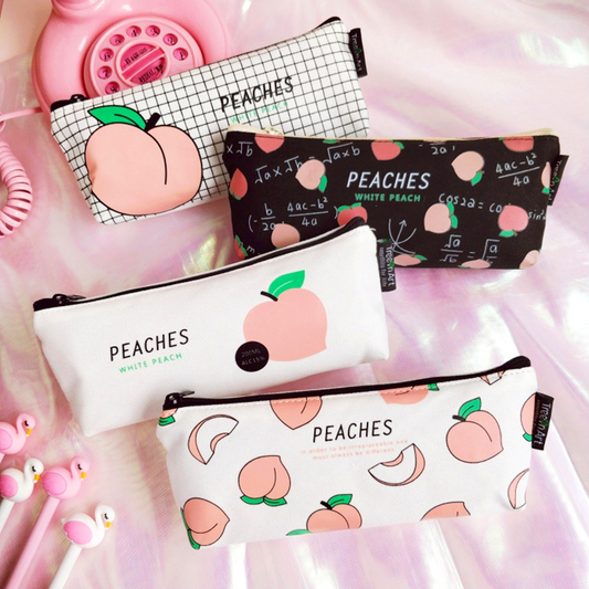 Peach Pencil Case (4 Designs) - Ice Cream Cake
