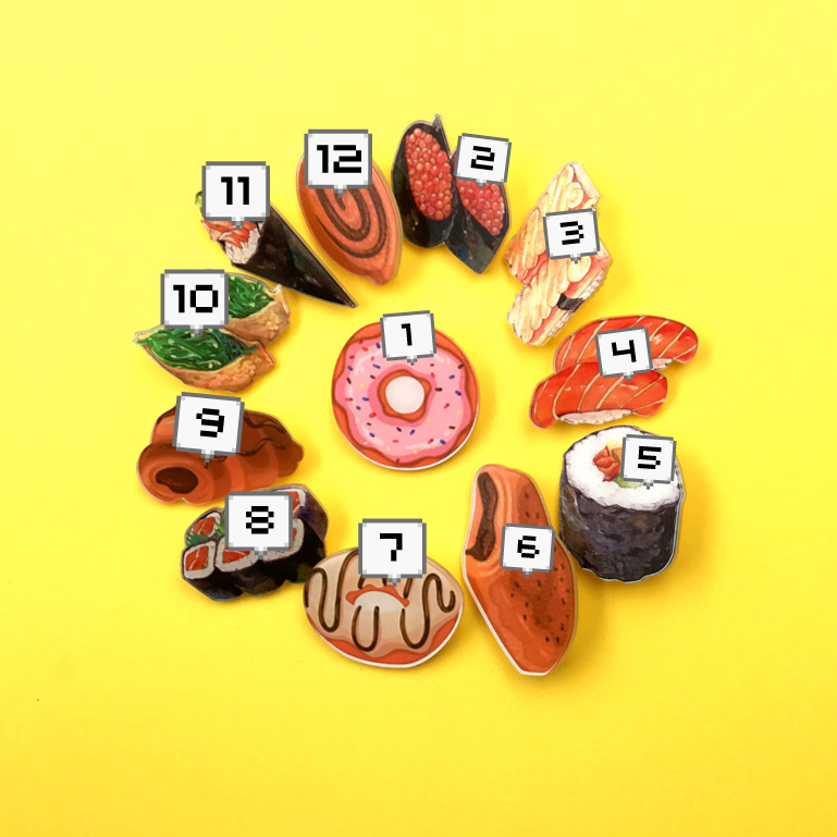 Sweet and Savoury Acrylic Snack Brooches (12 designs) - Ice Cream Cake