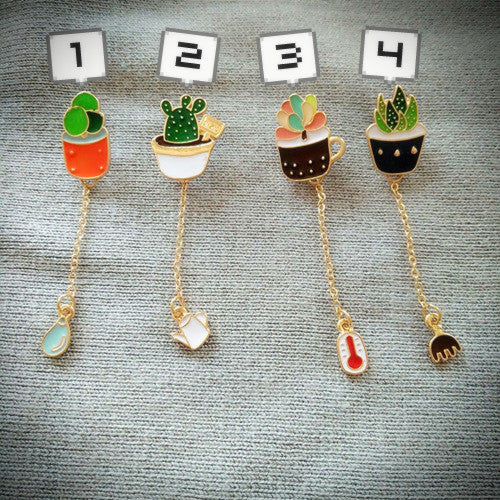 Potted Succulent Charm Pin (4 Designs) - Ice Cream Cake